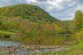 scenic view Housatonic River in Fall with colors on mountain Royalty Free Stock Photo