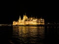 Scenic view of the Hungarian Parliament Building at night, Budapest, Hungary Royalty Free Stock Photo