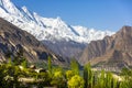 Scenic view of Hunza Valley in summer