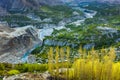 Scenic view of Hunza Valley in summer Royalty Free Stock Photo