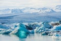 Scenic view of icebergs in Glacier Lagoon, Iceland.