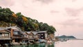 Ine-Cho and Funaya houses at Ine bay in Autumn , Japan