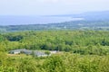 Scenic view from Irish Mountain Lookout over Georgian Bay and Blue Mountains on the horizon