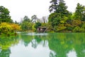 Scenic View Japanese Garden Kenrokuen in Kanazawa, Japan