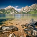 Scenic view of Jenny Lake in Grand Teton National Park, Wyoming USA