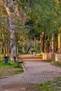 Scenic view from Kalamata Municipal Railway Park in Kalamata city, Messenia, Greece