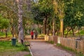 Scenic view from Kalamata Municipal Railway Park in Kalamata city, Messenia, Greece