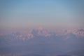 Scenic view of Karawanks (Karawanken) mountain range at early morning after sunrise seen from Saualpe, Lavanttal Alps Royalty Free Stock Photo