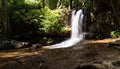 Scenic view of Kbal Spean waterfall in a green forest Royalty Free Stock Photo