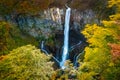 Scenic view of Kegon Falls at fall in Nikko Japan Royalty Free Stock Photo
