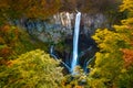 Scenic view of Kegon Falls at fall in Nikko Japan Royalty Free Stock Photo