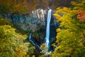 Scenic view of Kegon Falls at fall in Nikko Japan Royalty Free Stock Photo