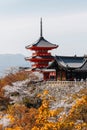 Scenic view of Kiyomizu temple in Kyoto, Japan