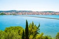 Scenic view of Koutavos Lagoon Argostoli town Kefalonia island Greece Royalty Free Stock Photo