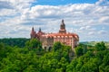 Scenic view of Ksiaz Castle near Walbzych, Poland at summer day