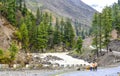 Scenic View of Kunhar River, Mountains & Road in Naran Kaghan Valley, Pakistan Royalty Free Stock Photo