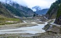 Scenic View of Kunhar River, Mountains & Road in Naran Kaghan Valley, Pakistan Royalty Free Stock Photo