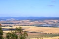 Scenic view from the Kyffhaeuser monument to the Harz landscape Royalty Free Stock Photo