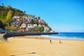 Scenic view of La Concha beach in San Sebastian, Spain