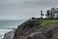 La Marina Lighthouse on the Miraflores Cliffs, Lima, Peru Royalty Free Stock Photo