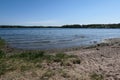 Scenic view of lake against clear sky