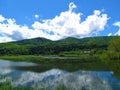 Scenic view of lake Cerknica and Javorniki hills in Notranjska, Slovenia Royalty Free Stock Photo