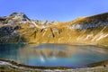 Scenic view of Lake Engeratsgundsee with reflections of Grosser Daumen Mountain, Bad Hindelang, Bavaria, Germany Royalty Free Stock Photo