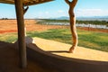 Scenic view of Lake Jipe seen from a hotel cabin in Tsavo West National Park in Kenya