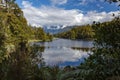 Scenic view of Lake Matheson in New Zealand in summertime Royalty Free Stock Photo