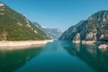 Scenic view on Lake Piva in Montenegro Royalty Free Stock Photo