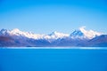 Scenic view of Lake Pukaki and Mt Cook, New Zealand Royalty Free Stock Photo