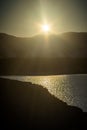 Scenic view of Lake Pukaki, New Zealand during sunset Royalty Free Stock Photo