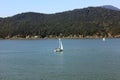 Scenic view of a lake surrounded by lush green mountains in Vancouver