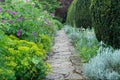 Garden Path and Flower Bed Royalty Free Stock Photo