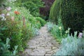 Garden Path and Flower Bed Royalty Free Stock Photo