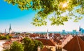 Scenic View Landscape Old City Town Tallinn, Estonia Royalty Free Stock Photo