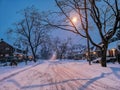 Winter evening night city urban landscape in Toronto Canada Royalty Free Stock Photo