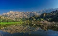 Scenic view of Latmos Mountains, Bafa Lake National Park. Milas, Turkey. Besparmak Mountains