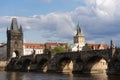 Scenic view of Lesser Town Bridge Tower in Prague, Czech Republic