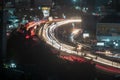 Scenic view of a light trail of the busy Mumbai Pune highway