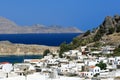 Mediterranean town of Lindos, Rhodes Island - Greece Royalty Free Stock Photo