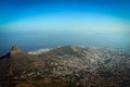 Scenic view of Lion`s Head Mount from top of Table Mount, Cape Town Royalty Free Stock Photo