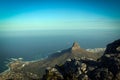 Scenic view of Lion`s Head Mount from top of Table Mount, Cape Town Royalty Free Stock Photo