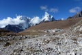 View of the Lobuche village with lodges, Everest Base Camp trek, Nepal Royalty Free Stock Photo