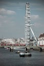 Scenic view of London, England featuring the iconic London Eye Ferris wheel in the background