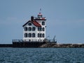 Scenic view of the Lorain Lighthouse located on lake Erie on a clear day