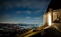 Scenic view of Los Angeles skyline from Griffith Observatory at night, California Royalty Free Stock Photo