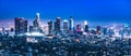 Scenic view of Los Angeles skyscrapers at night,California,usa