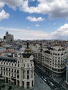 Scenic view of Madrid architecture from the Circulo de Bellas Artes terrace, Spain