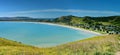 Scenic view of Mahia Bay from Mokotahi Lookout at Mahia in New Zealand